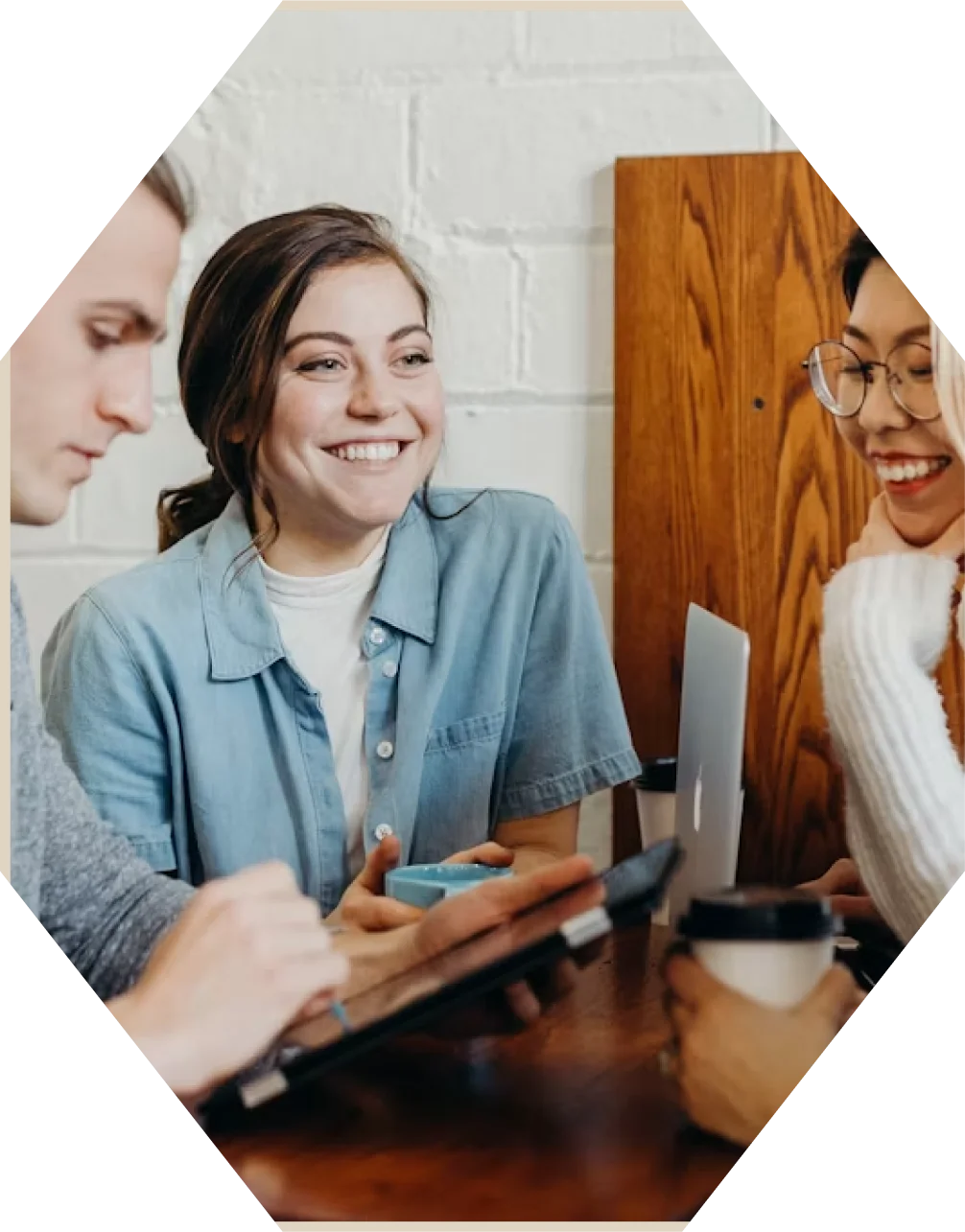 Agency team working with a client