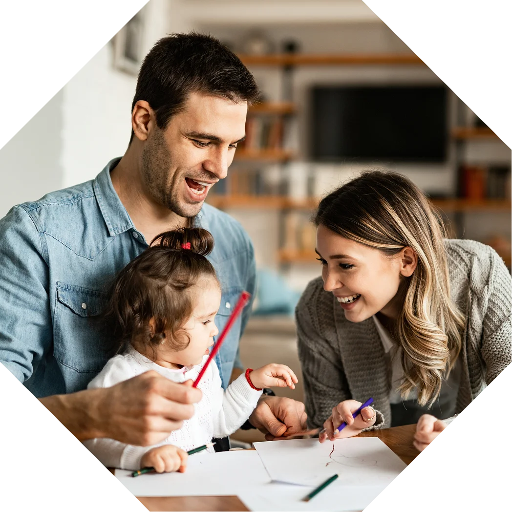 Family reviewing their coverage together