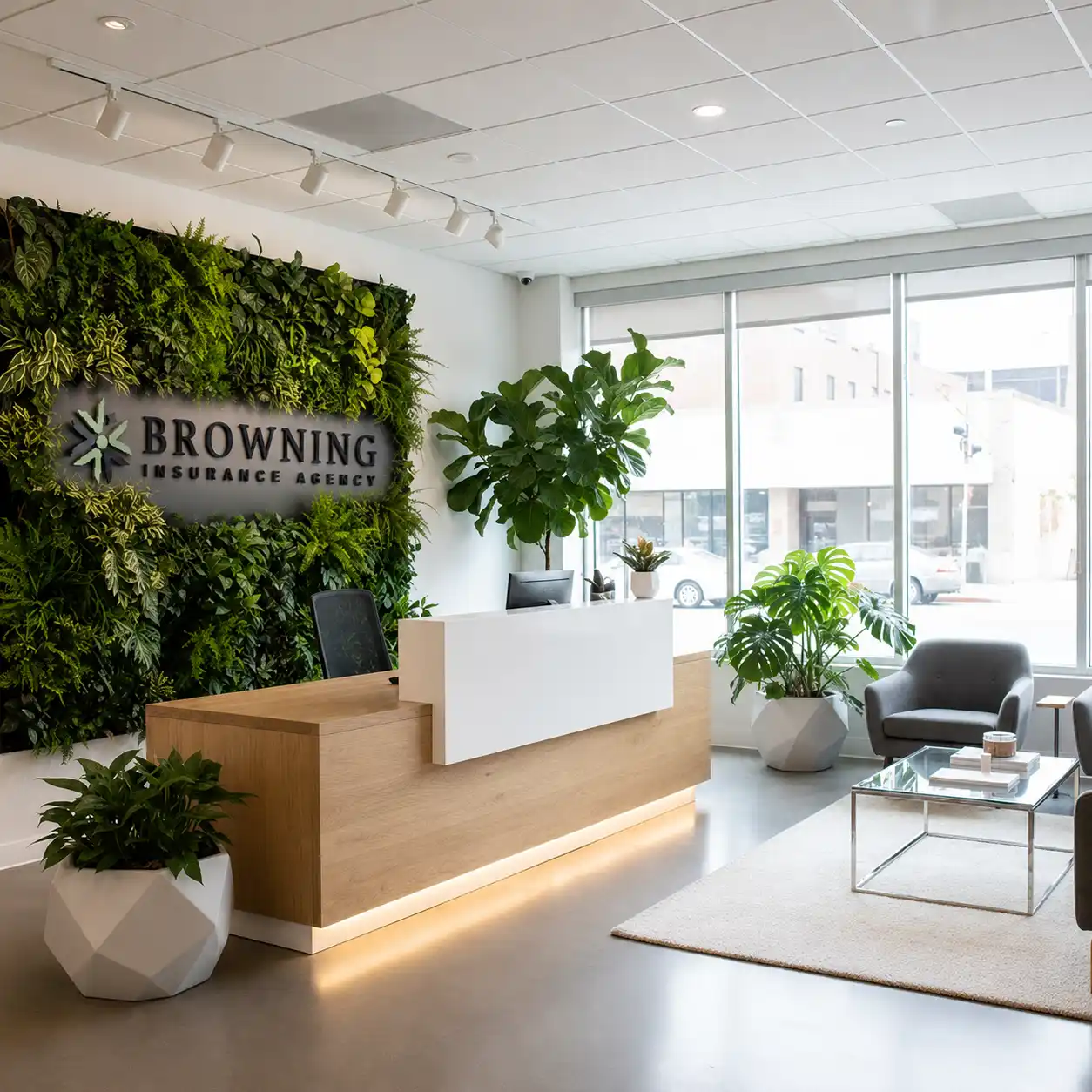The agency reception area