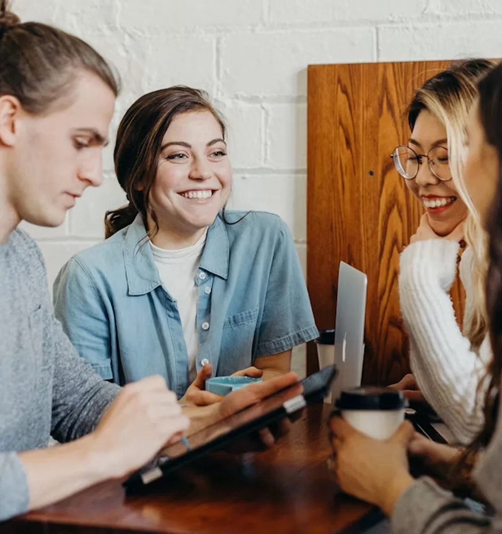 An agent talking a family through their options