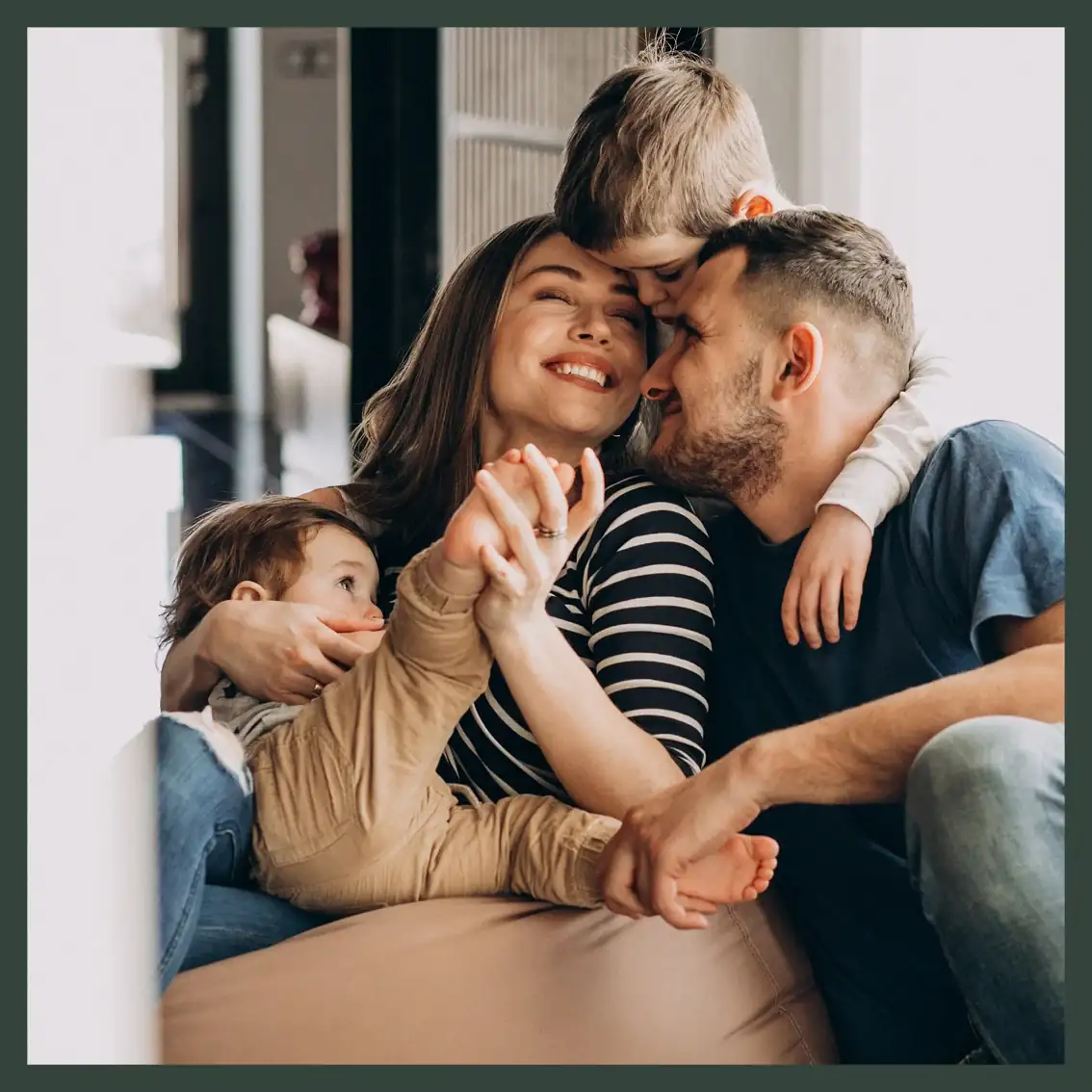 Local insurance agent with family